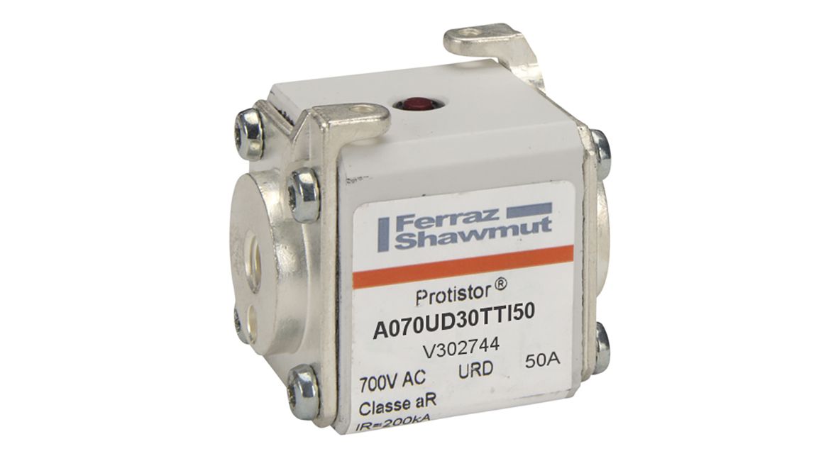 V302744 - Protistor SB aR, 690VAC-700VAC UL, 50A, TTI threaded holes, sz.30